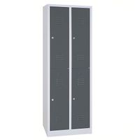 Spind mit 2x2 Abteilen 195x60x50 GRAU/ANTHRAZIT