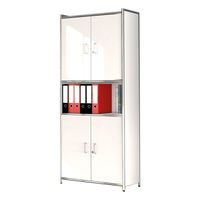 Chromeline Aktenschrank 5 mit Holztüren | 185 x 80 x 38 cm | Anthrazit oder Weiß