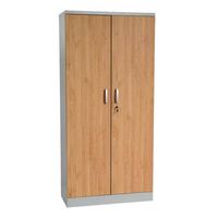 Aktenschrank | Stahlschrank mit Dekortüren 195x92x42 SILBER/ERLE