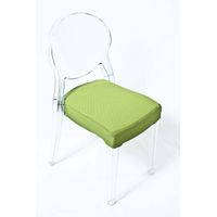 Loungechair | Esszimmerstuhl | transparent mit Polster GRÜN