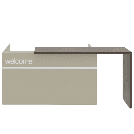 Empfangstheke GEO 3 - L-Typ - wahlweise mit Schriftzug | Beige