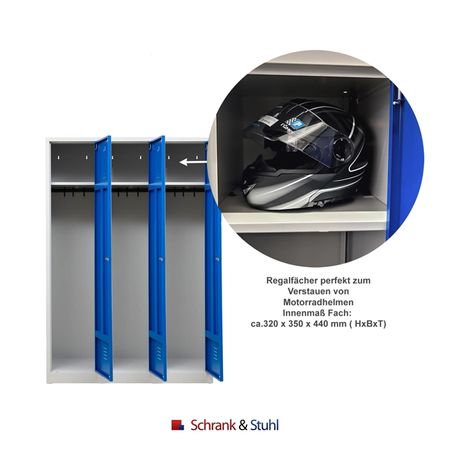 Kleiderstange mit 3 Haken für Spind