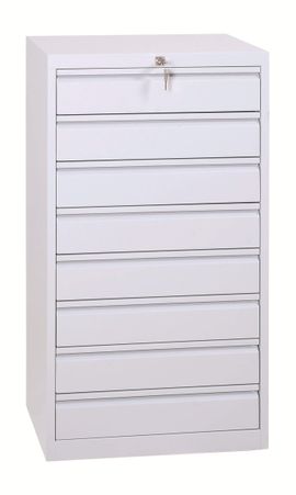 Schubladenschrank DIN-A3 | Flachablageschrank | 8 Schübe für A3 - GRAU