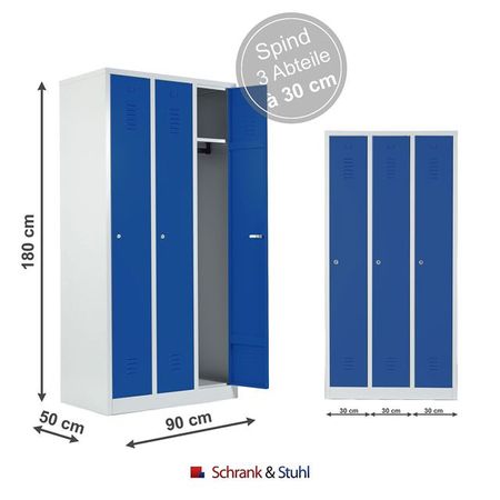 Kleiderstange mit 3 Haken für Spind