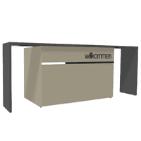 Empfangstheke GEO 3 - Typ 2L - wahlweise mit Schriftzug | Beige