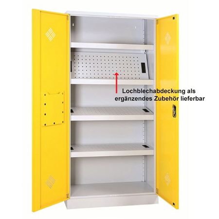 Desinfektionsmittelschrank Detail Regalbodenhalter