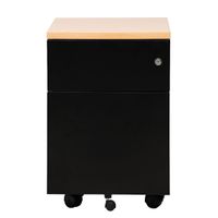 Rollcontainer mit Hängeregistratur und 1 Schublade | SCHWARZ/BUCHE | 62 x 40 x 60 cm (HxBxT)