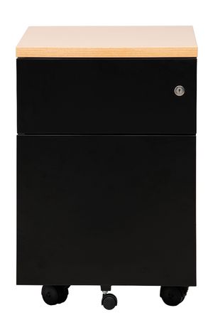 Rollcontainer mit Hängeregistratur und 1 Schublade | SCHWARZ/BUCHE | 62 x 40 x 60 cm (HxBxT) 