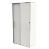 Schiebetürenschrank aus Holz - 5 Ordnerhöhen | 183x100x40 WEIß