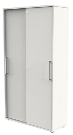 Schiebetürenschrank aus Holz - 5 Ordnerhöhen | 183x100x40 WEIß