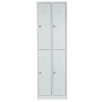 Spind mit 2x2 Abteilen 195x60x50 GRAU