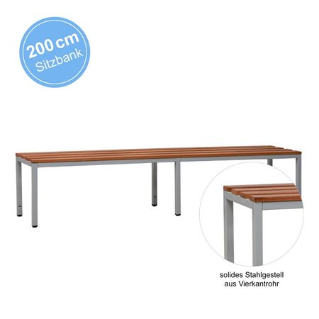 Umkleidebank Metallgestell Vierkantrohr