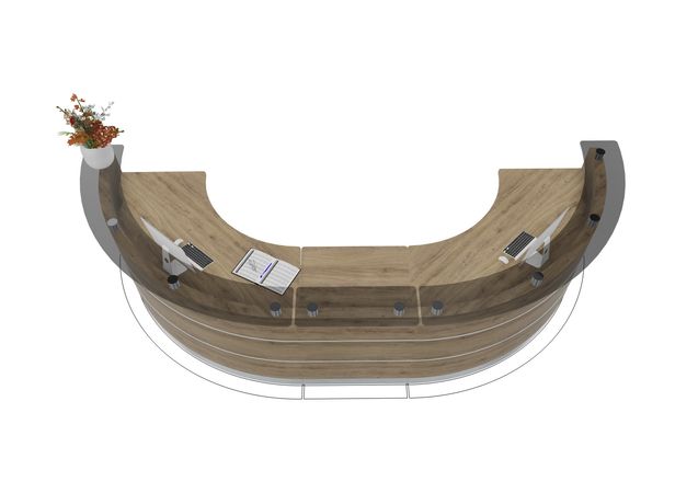 Bogentheke Bright Hufeisen | 96 x 392 x 156 cm (HxBxT)