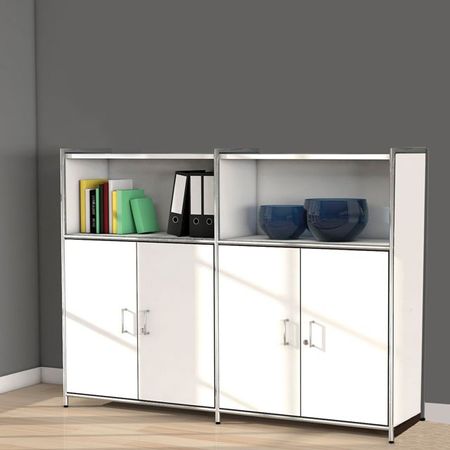 weißes aktenregal sideboard büroschrank büroregal flügeltürschrank flügeltürenschrank holzüren abschließbar weiß