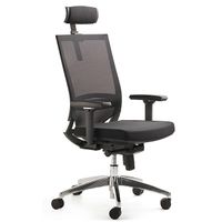 Drehsessel - mit Stoffpolstersitz und Netzrücken in Schwarz