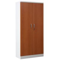 Aktenschrank | Stahlschrank mit Dekortüren 195x92x42 WEIß/ERLE