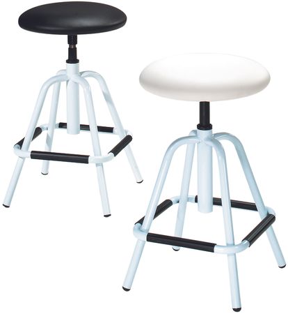 Arbeitsdrehhocker mit der Artikelnr. ADH-PS-WE-SW und ADH-PS-WE-WE