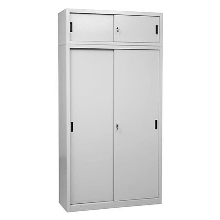 BIG ONE Aktenschrank mit Aufsatzschrank | Schiebetürenschrank 240x120x45 GRAU
