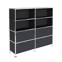 Büroregal | Aktenregal | Highboard 4 / 2 mit 4 Klapptüren