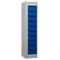 Postschrank | Postverteilerschrank 10 Fächer GRAU/BLAU