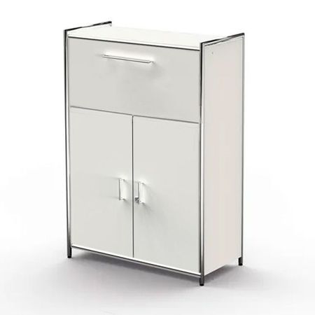 Sideboard Aktenschrank Büroschrank rot weiss weiß abschließbar Flügeltürschrank Flügeltürenschrank Schubladenschrank