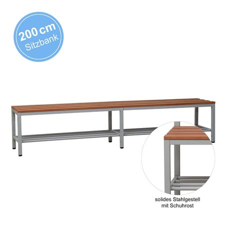 Umkleidebank Metallgestell Vierkantrohr