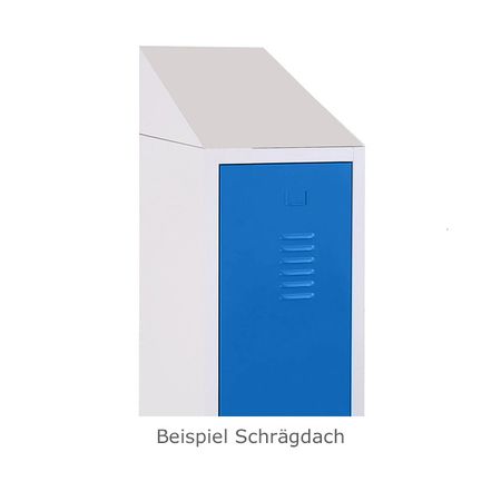Spind mit 2 Abteilen 180x60x50 GRAU/LICHTBLAU