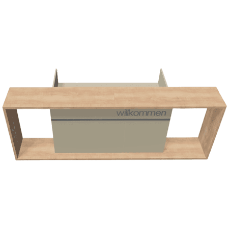 Empfangstheke GEO 3 - Typ 2U - wahlweise mit Schriftzug | Beige