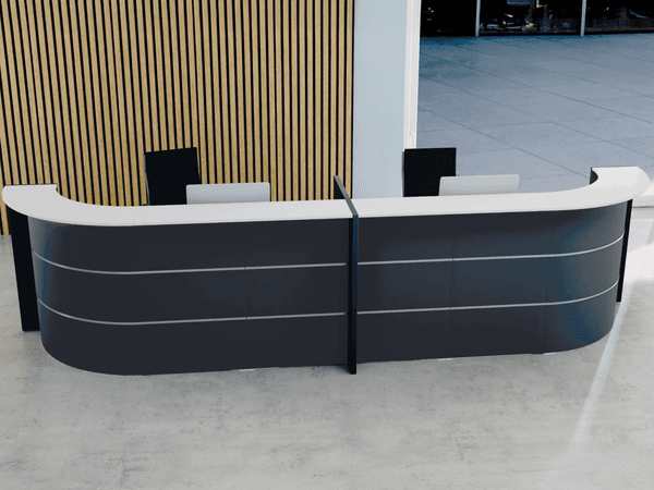 Große Bogentheke Surround Up & Down (höhenverstellbar) anthrazit| 112 x 464 x 95 cm (HxBxT)