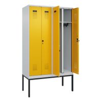 C+P Schwarz-Weiß-Spind Evolo PLUS, Gestell, 4 Abteile, 2120x