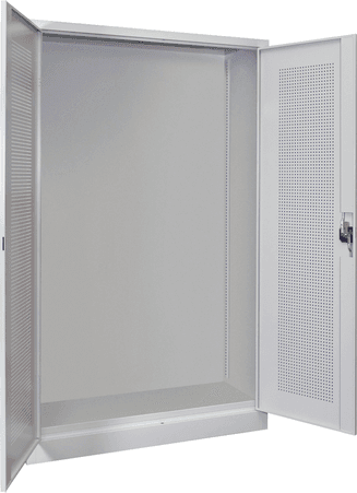 PAVOY Sportgeräteschrank | Ballschrank mit Flügeltüren | 195 x 120 x 50 cm mit Vollblech- oder Lochfeldtüren | große Farbauswahl