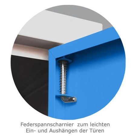 GS Aktenschrank | Stahlschrank 195x92x42 GRAU/LICHTBLAU