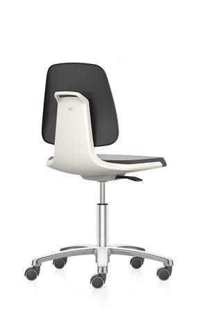 Arbeitsstuhl mit der Artikelnr. AS-LAB-HYGDES-ROL-KLM-SW