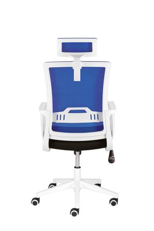 Bürodrehstuhl mit verstellbare Kopfstütze in Blau