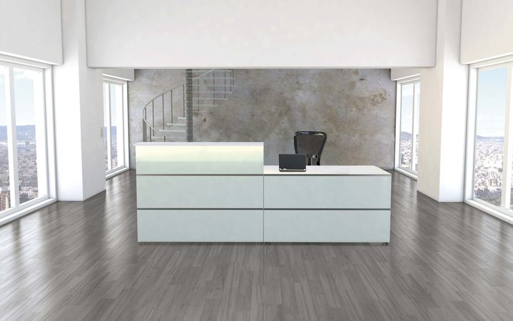  modern Design großer Bürotresen ESG SicherheitsglasCounter Ladentheke