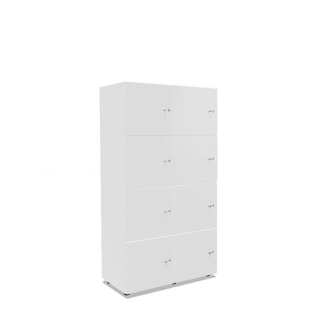 Schließfachschrank aus Holz 2x4 Abteile | 151x80x42 | diverse Farben