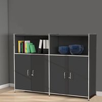 Chromeline Sideboard 3 / 2 mit Holztüren | 115 x158 x 38 cm | Anthrazit oder Weiß