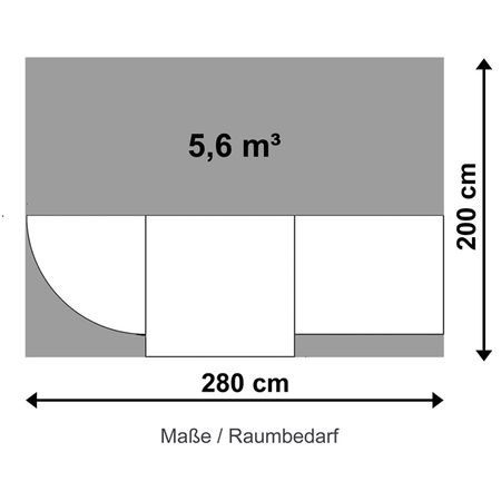 Bogentheke Flair 5 mit Beratungsplatz | 110 x 280 x 95 cm (HxBxT)