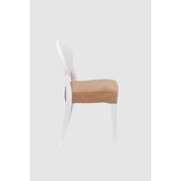 Loungechair | Esszimmerstuhl | weiß mit Polster BRAUN