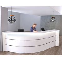 Große Bogentheke Surround komplett weiß | 112 x 332 x 180 cm (HxBxT)