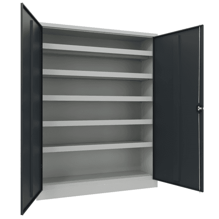PAVOY Sportgeräteschrank | Ballschrank mit Flügeltüren | 195 x 150 x 50 cm mit Vollblech- oder Lochfeldtüren | große Farbauswahl