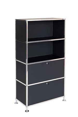 Büroregal | Aktenregal | Highboard 4 mit 2 Klapptüren