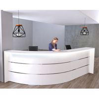 Große Bogentheke Surround komplett weiß | 112 x 332 x 180 cm (HxBxT)