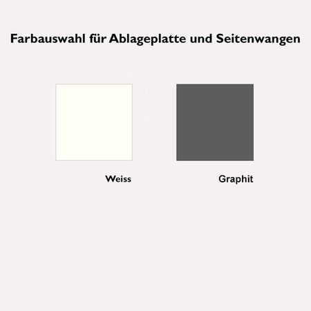 Farbauswahl Ablageplatte und Seitenwange Empfangstheke Leo