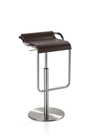 Barocker | Tresenhocker mit seitlichen Griffen und geschwungener Sitzform Sitschale Holz Wenge RedDot Design Award