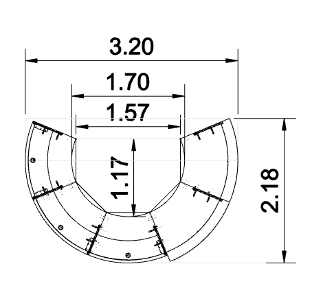 Skizze Maße Empfangstheke