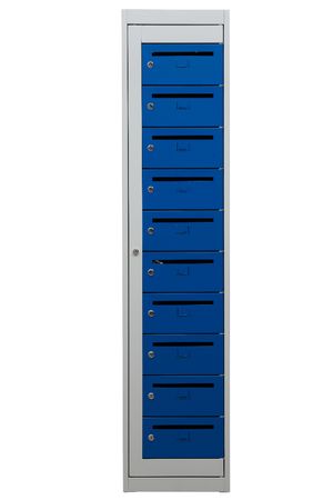Postschrank | Postverteilerschrank 10 Fächer GRAU/BLAU