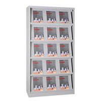 Prospektschrank | Prospektregal aus Stahl 195x100x42 GRAU