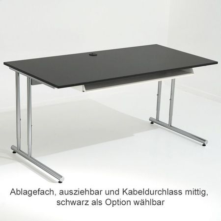 Kabeldurchlassdose Kabelbohrung Tischplatte höhenverstellbarer Schreibtisch silber