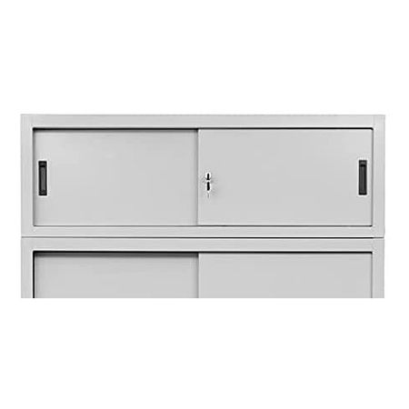 BIG ONE Aktenschrank mit Aufsatzschrank | Schiebetürenschrank 240x120x45 GRAU